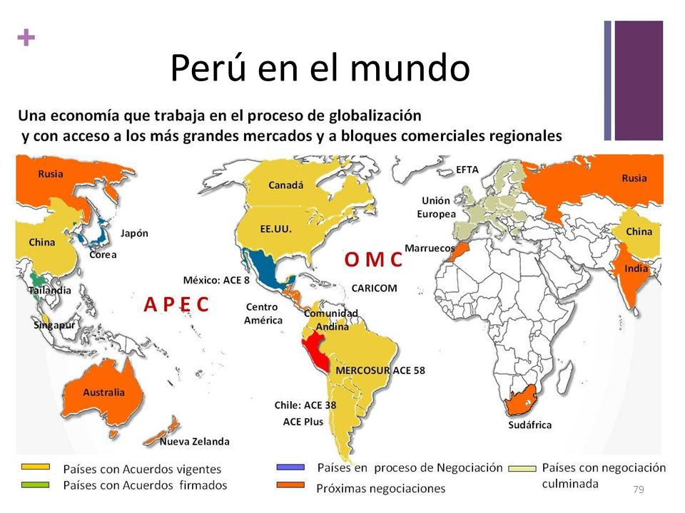 Perú en el mundo Es meta del Perú convertirse en el principal hub de negocios o plataforma exportadora en la región del Pacífico Sudamericano.