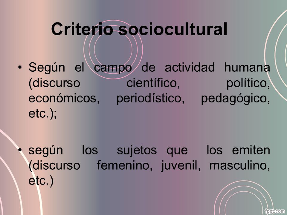 Criterio sociocultural
