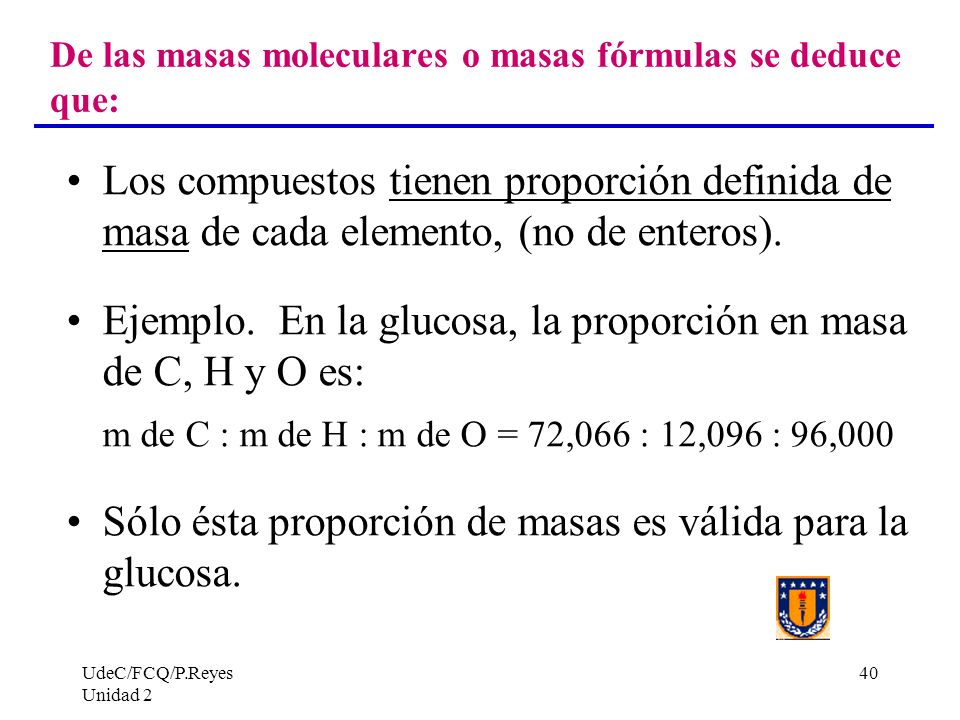De las masas moleculares o masas fórmulas se deduce que: