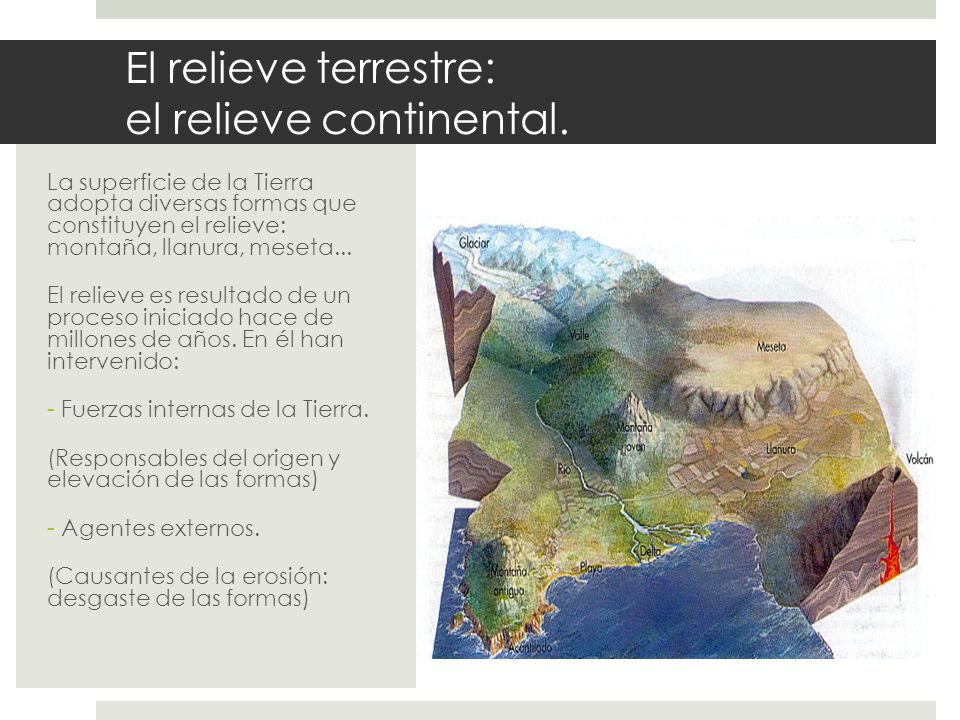 El relieve terrestre: el relieve continental.