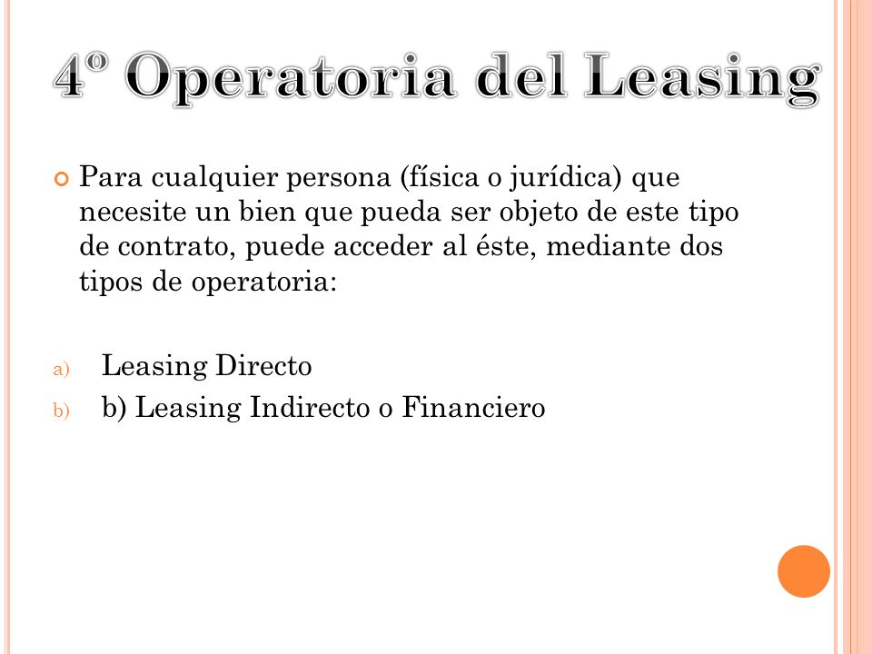 4º Operatoria del Leasing