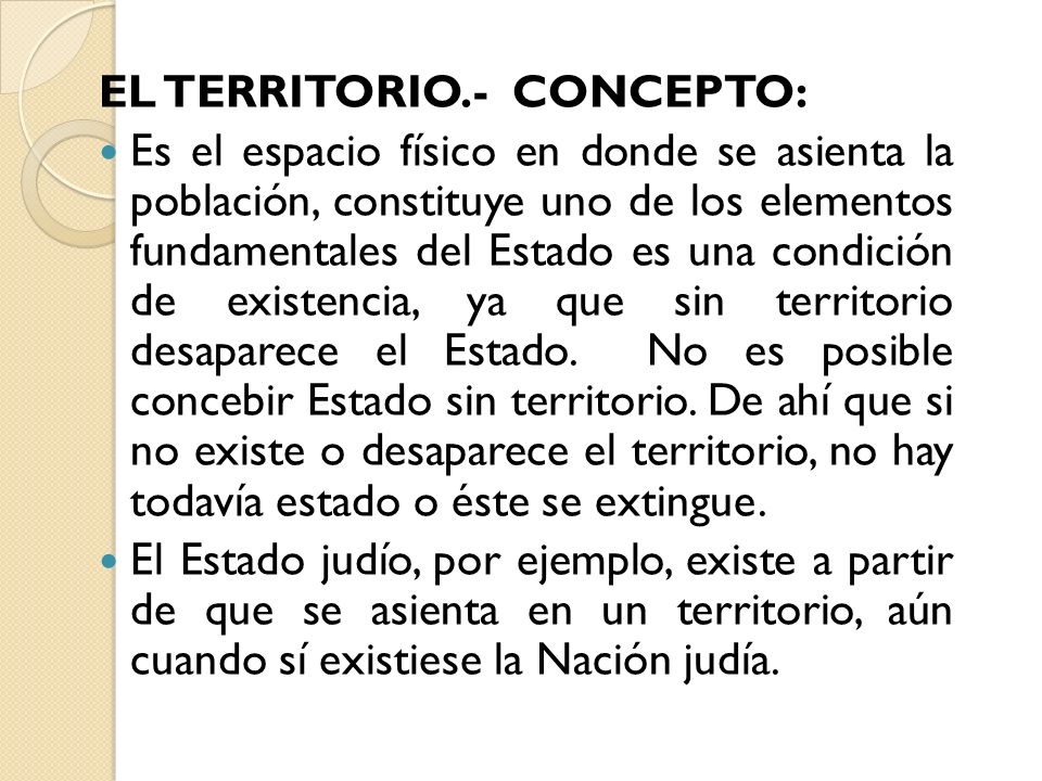 EL TERRITORIO.- CONCEPTO: