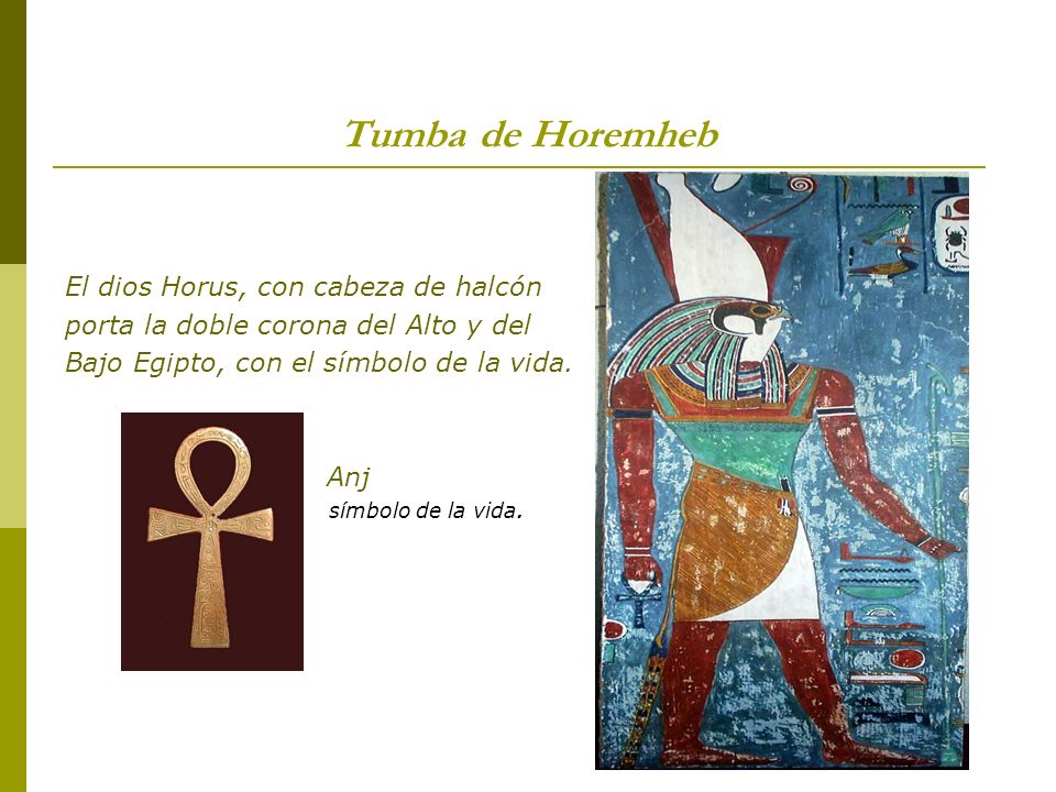 Tumba de Horemheb El dios Horus, con cabeza de halcón