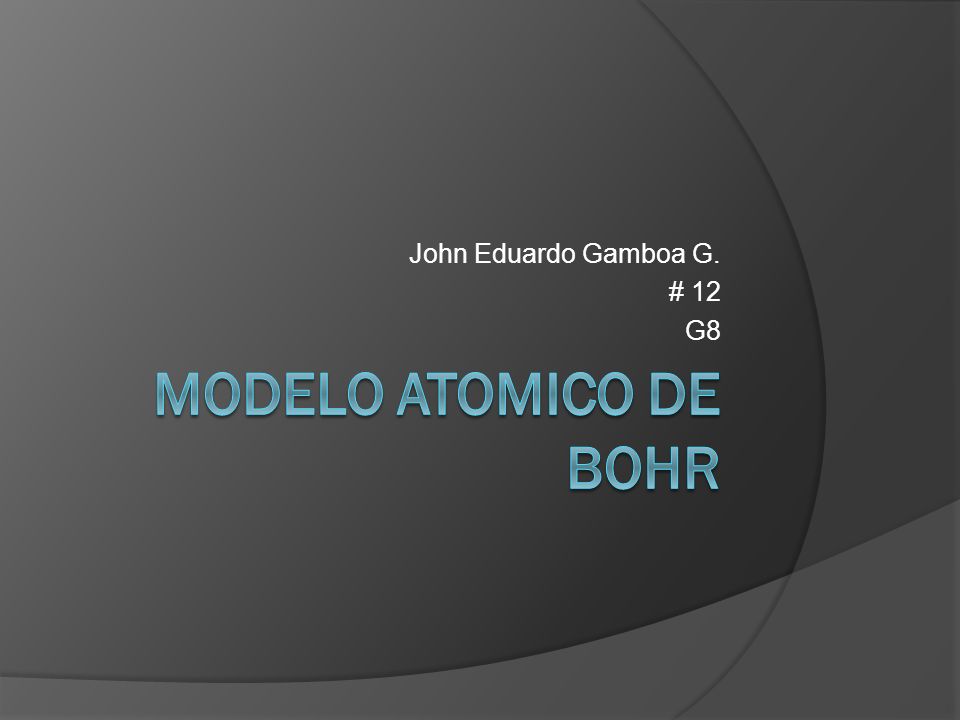 John Eduardo Gamboa G. # 12 G8