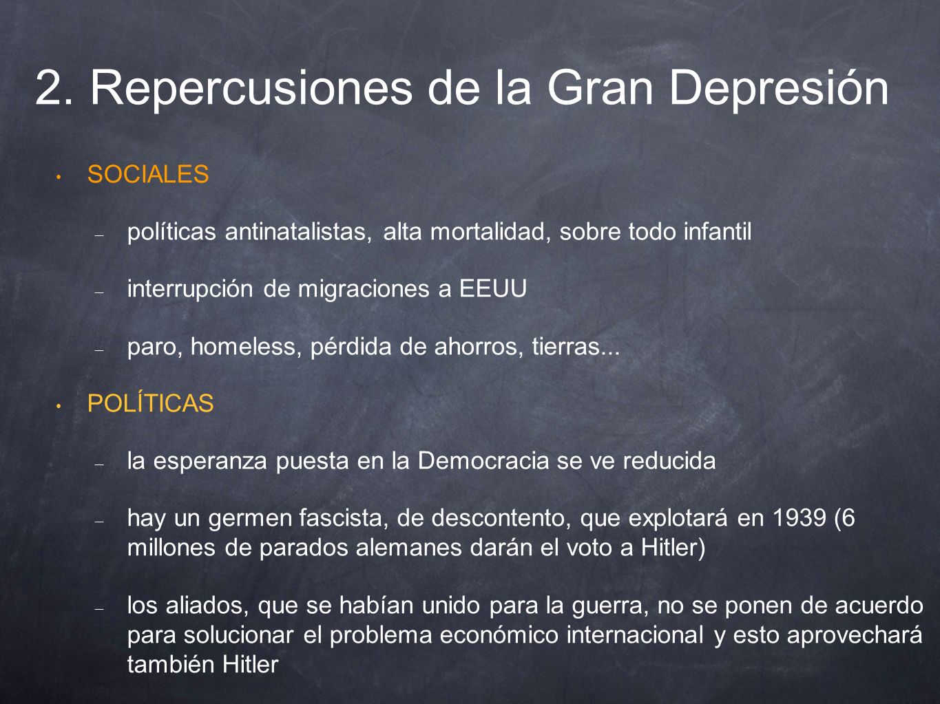 2. Repercusiones de la Gran Depresión
