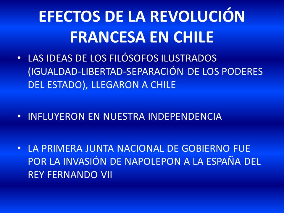 EFECTOS DE LA REVOLUCIÓN FRANCESA EN CHILE