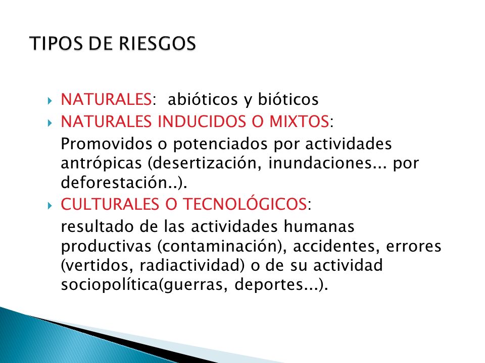 TIPOS DE RIESGOS NATURALES: abióticos y bióticos