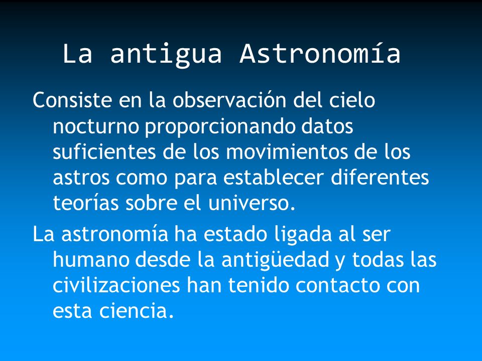 La antigua Astronomía