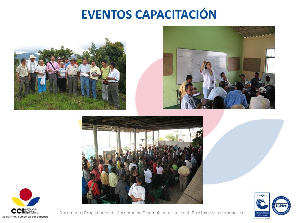EVENTOS CAPACITACIÓN Documento Propiedad de la Corporación Colombia Internacional.