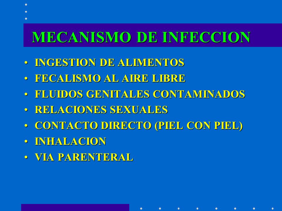 MECANISMO DE INFECCION