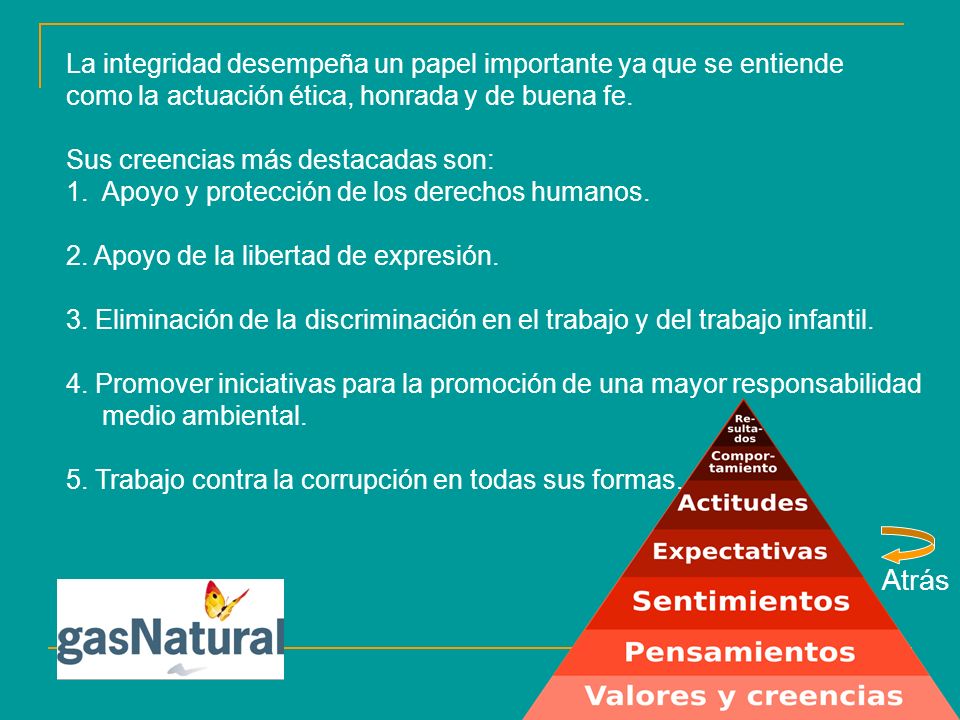 Atrás La integridad desempeña un papel importante ya que se entiende