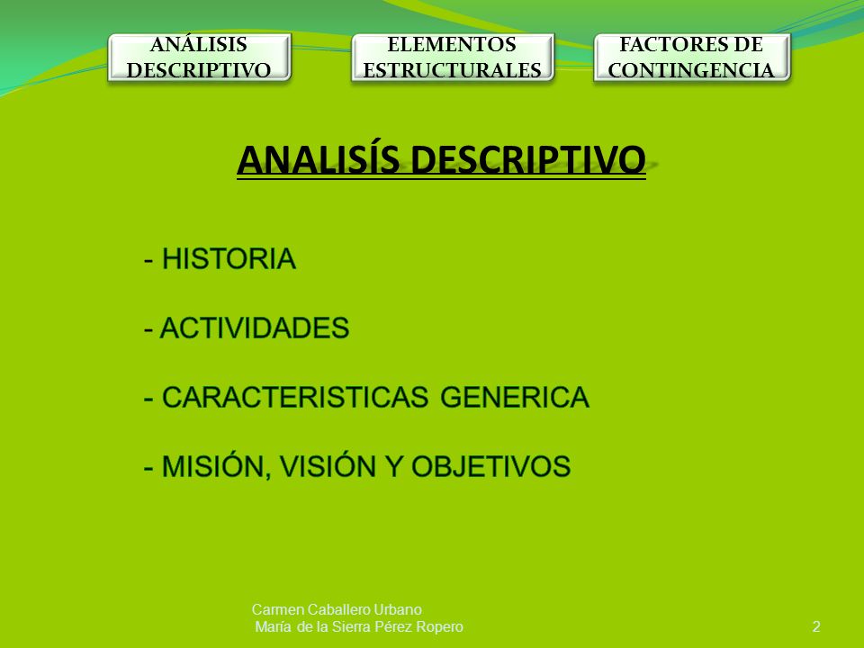 ELEMENTOS ESTRUCTURALES FACTORES DE CONTINGENCIA