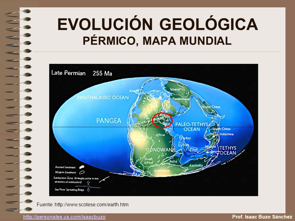 EVOLUCIÓN GEOLÓGICA PÉRMICO, MAPA MUNDIAL