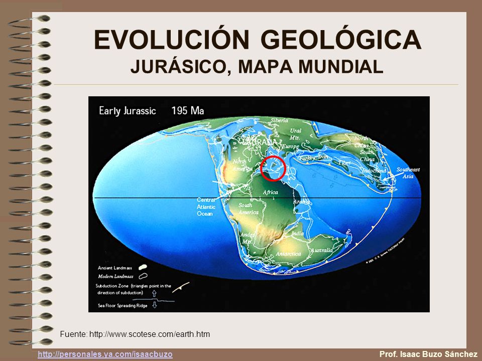 EVOLUCIÓN GEOLÓGICA JURÁSICO, MAPA MUNDIAL