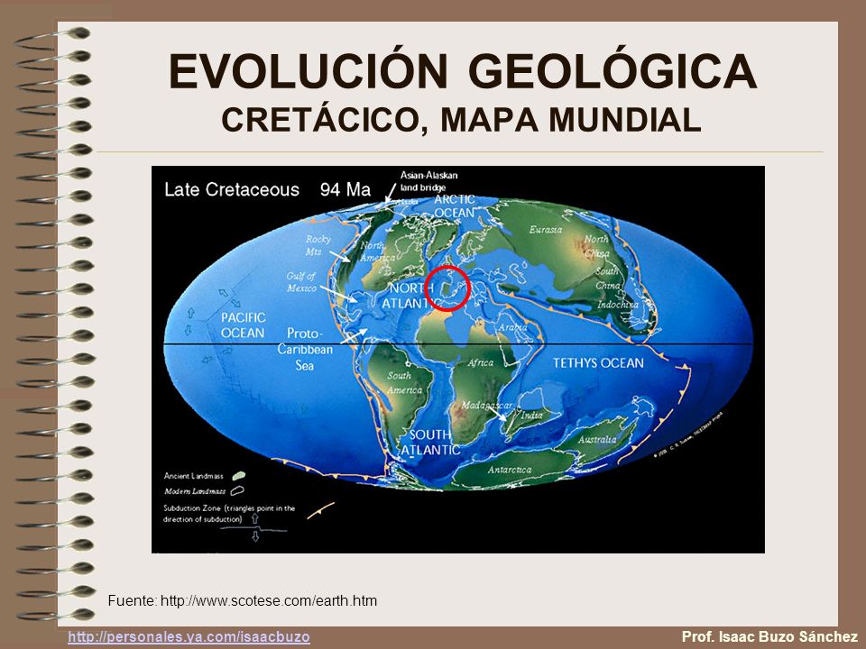 EVOLUCIÓN GEOLÓGICA CRETÁCICO, MAPA MUNDIAL
