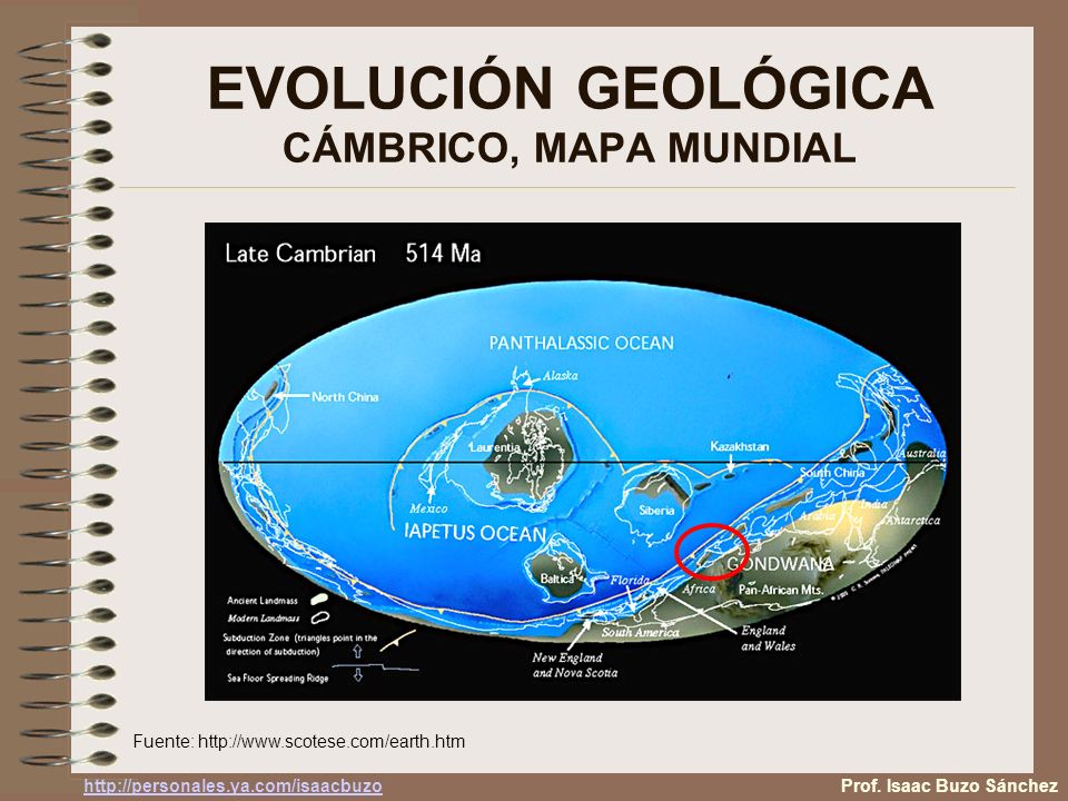 EVOLUCIÓN GEOLÓGICA CÁMBRICO, MAPA MUNDIAL