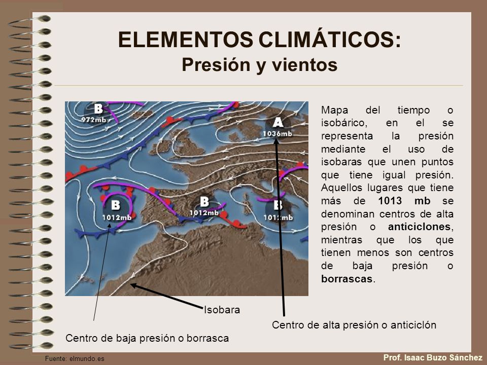 ELEMENTOS CLIMÁTICOS: Presión y vientos