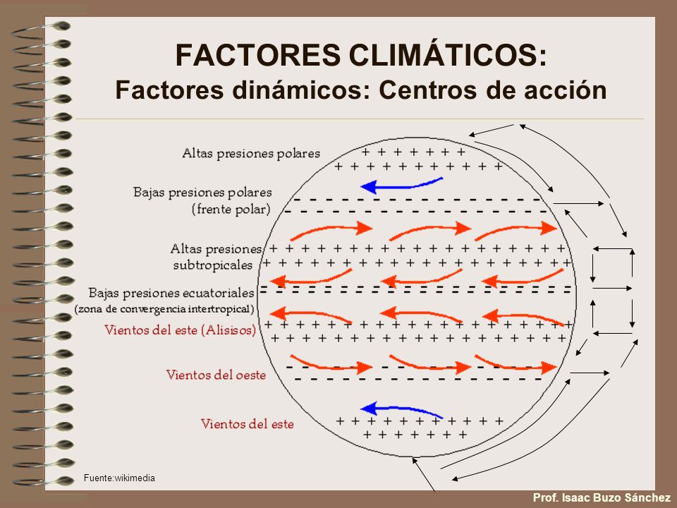 FACTORES CLIMÁTICOS: Factores dinámicos: Centros de acción