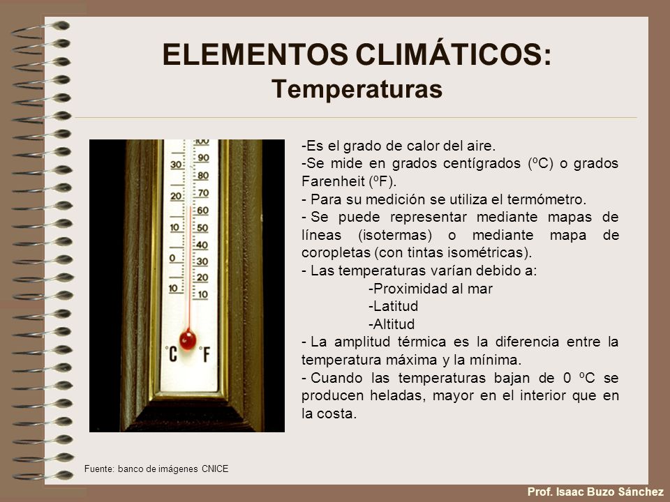 ELEMENTOS CLIMÁTICOS: Temperaturas