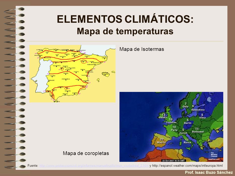 ELEMENTOS CLIMÁTICOS: Mapa de temperaturas