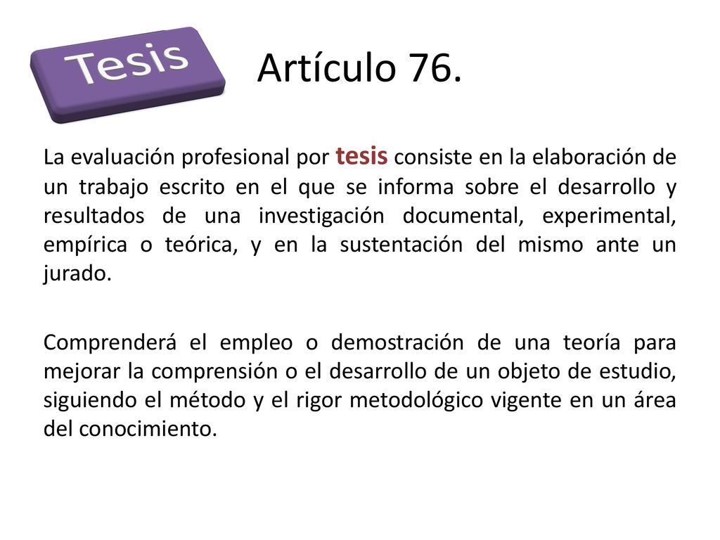 Tesis Artículo 76.