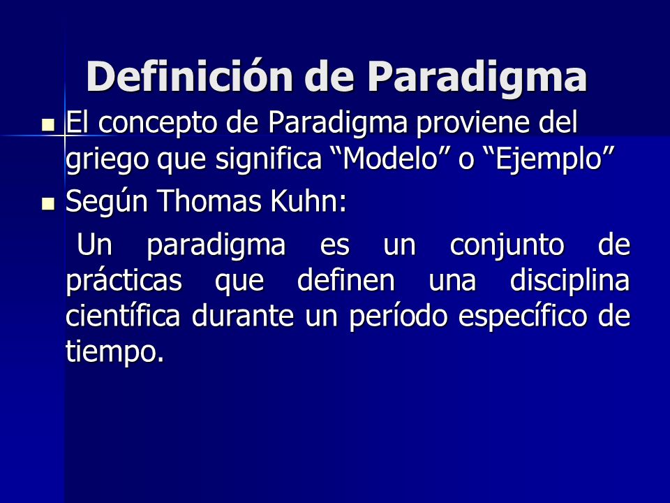 Definición de Paradigma