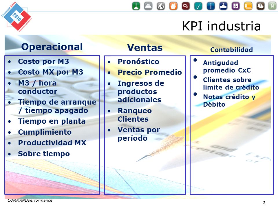 KPI industria Operacional Ventas Contabilidad Antigudad promedio CxC