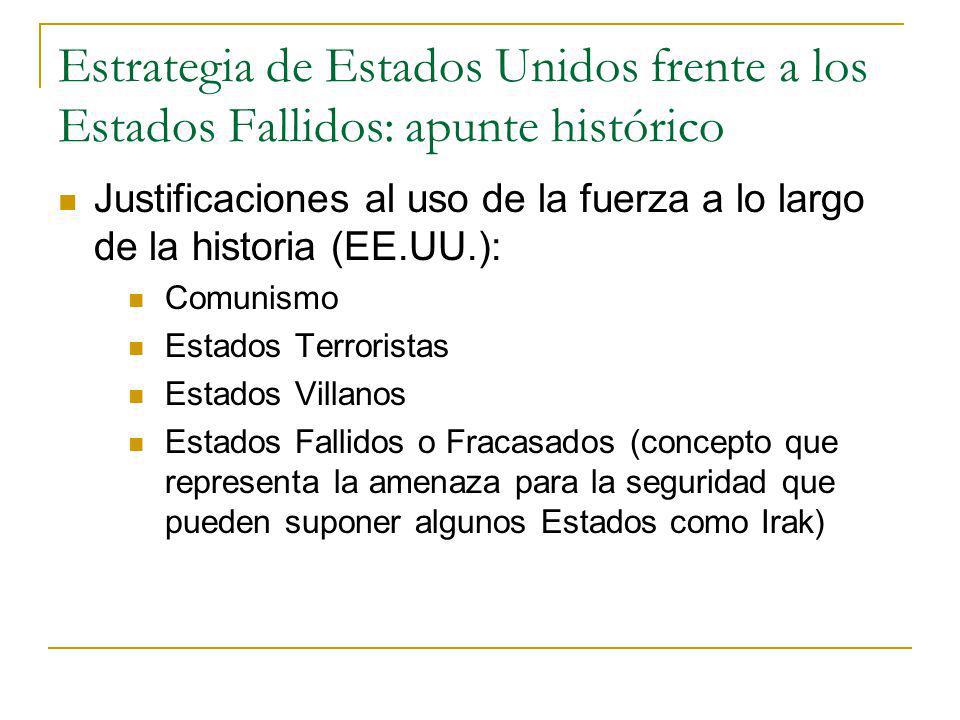 Estrategia de Estados Unidos frente a los Estados Fallidos: apunte histórico
