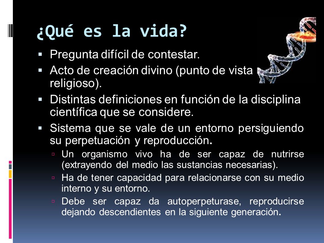 ¿Qué es la vida Pregunta difícil de contestar.