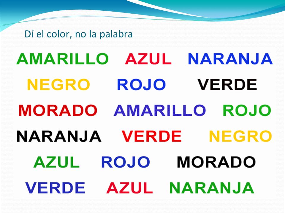 Dí el color, no la palabra