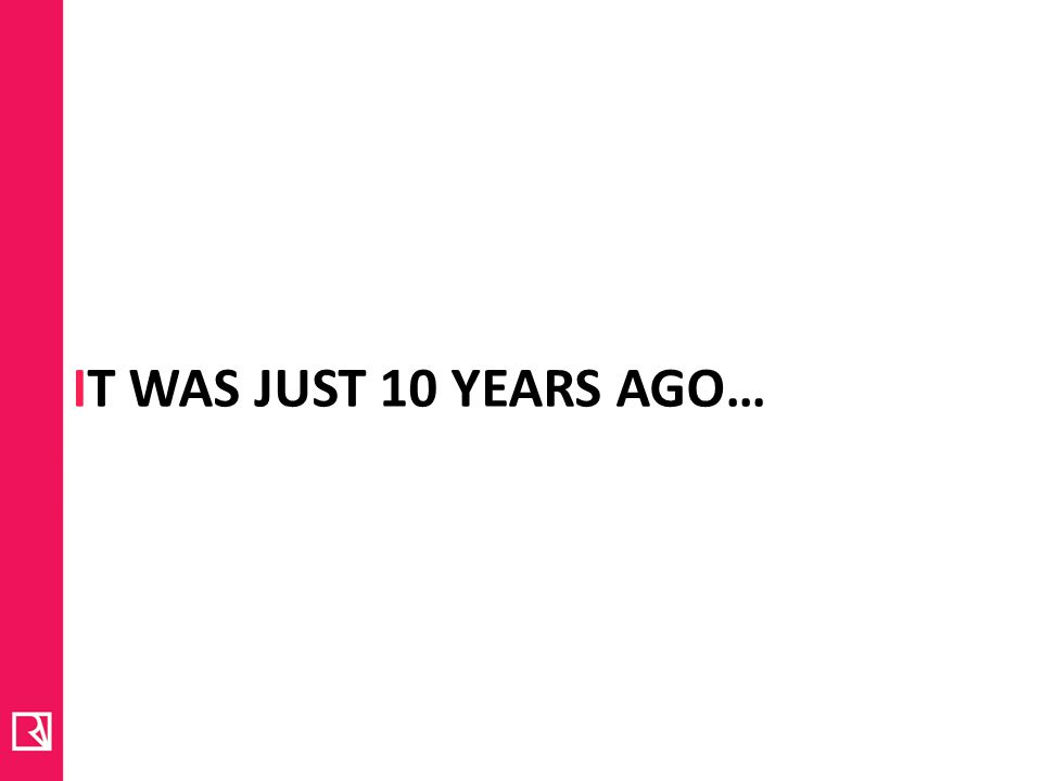 It was just 10 years ago…