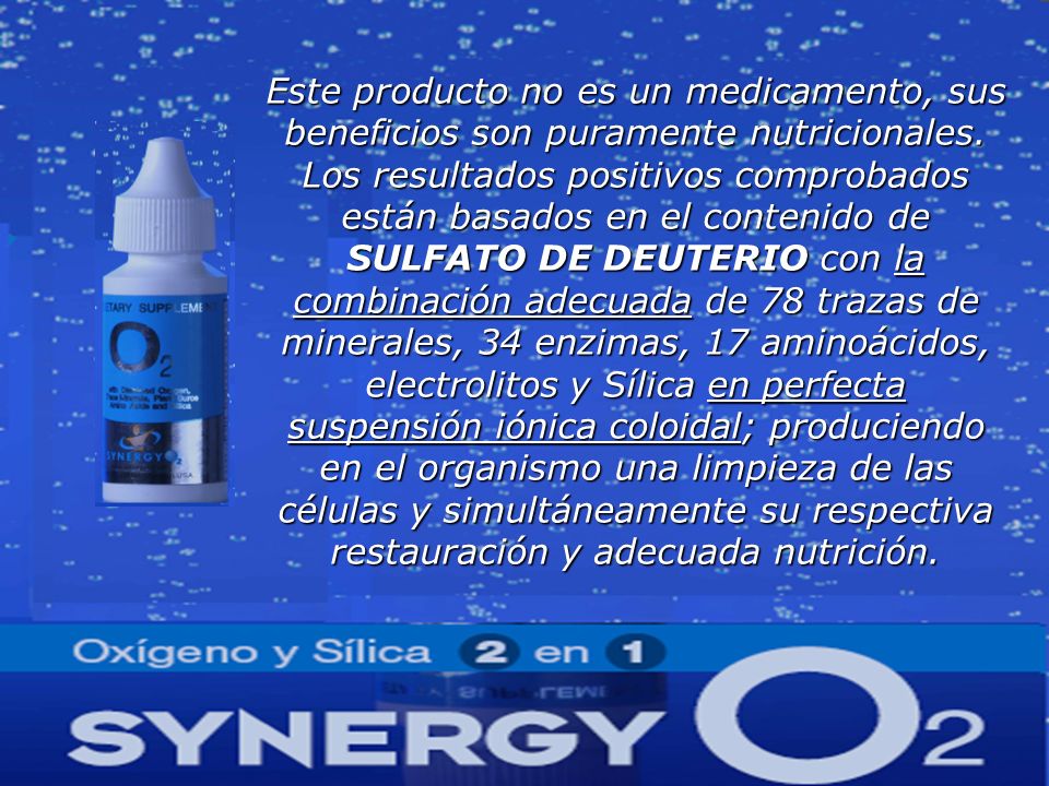 Este producto no es un medicamento, sus beneficios son puramente nutricionales.