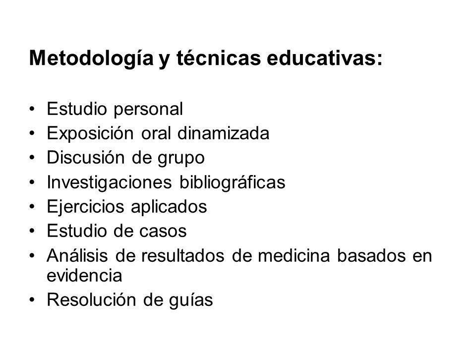 Metodología y técnicas educativas:
