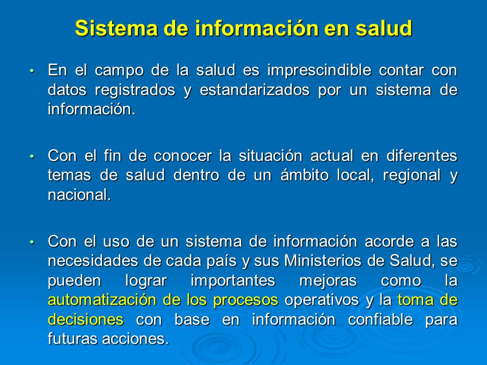 Sistema de información en salud