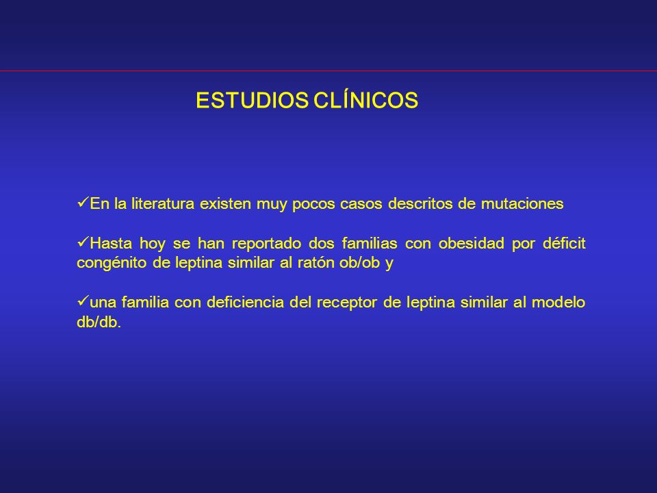 ESTUDIOS CLÍNICOS En la literatura existen muy pocos casos descritos de mutaciones.