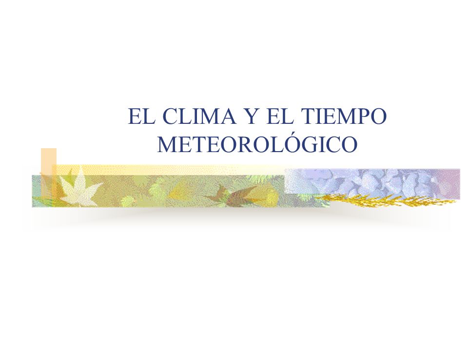 EL CLIMA Y EL TIEMPO METEOROLÓGICO