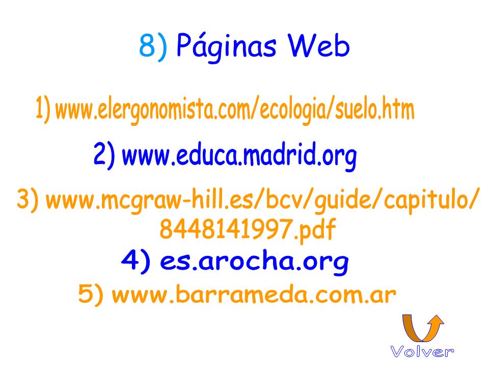 8) Páginas Web 1)