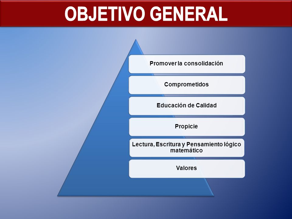 OBJETIVO GENERAL Promover la consolidación Comprometidos