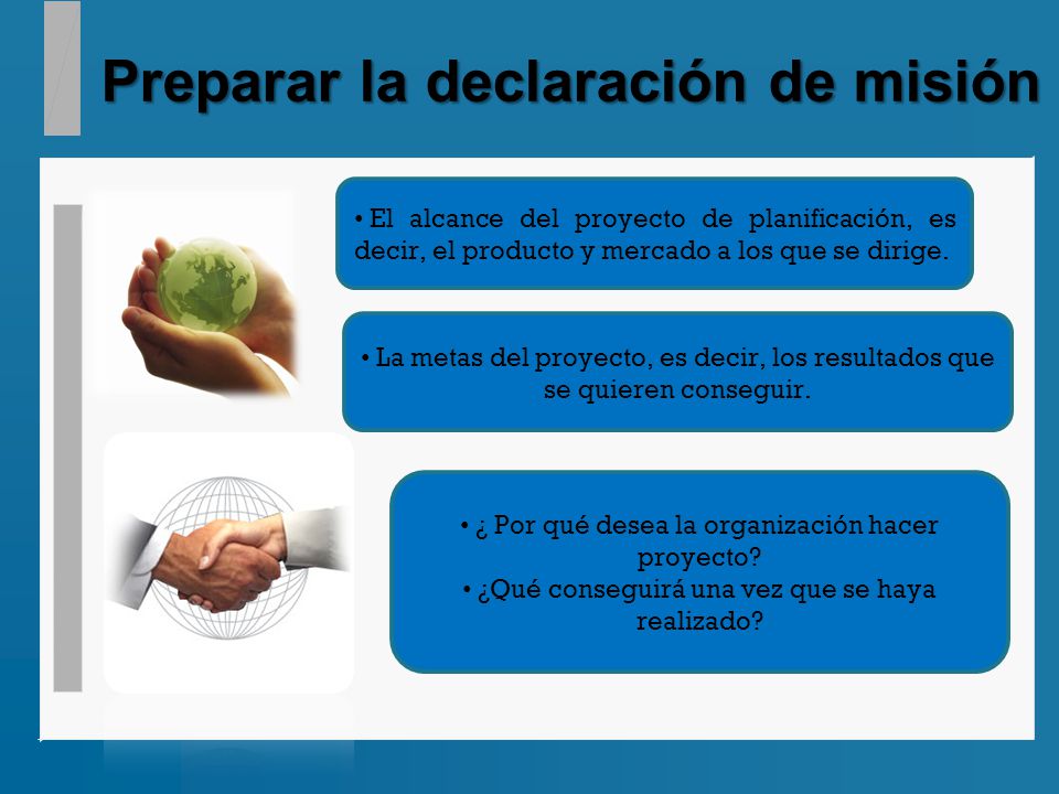 Preparar la declaración de misión