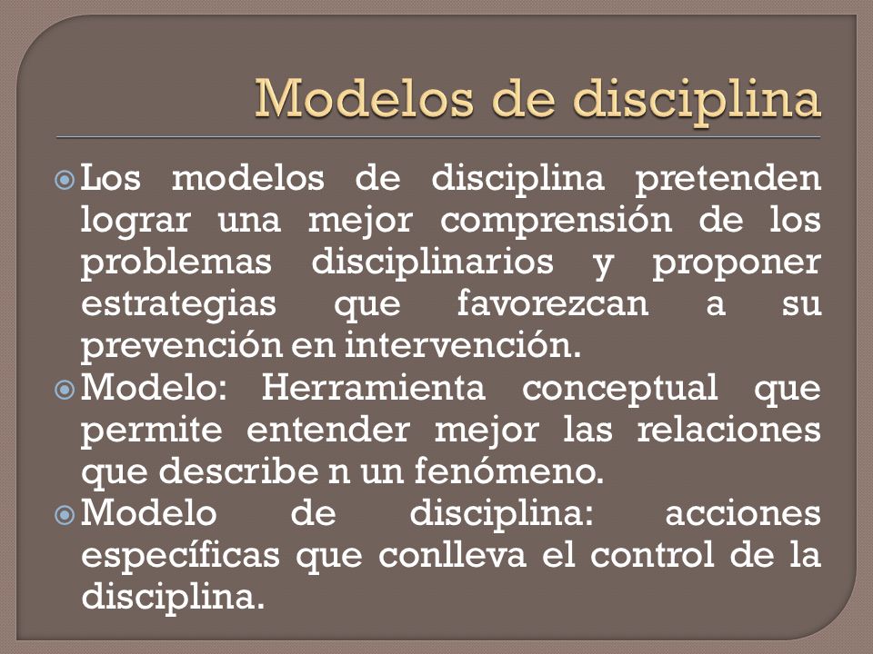 Modelos de disciplina