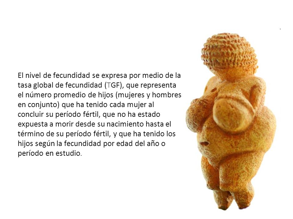 El nivel de fecundidad se expresa por medio de la