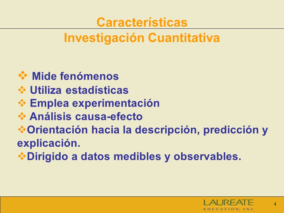 Características Investigación Cuantitativa