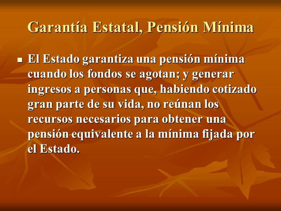 Garantía Estatal, Pensión Mínima