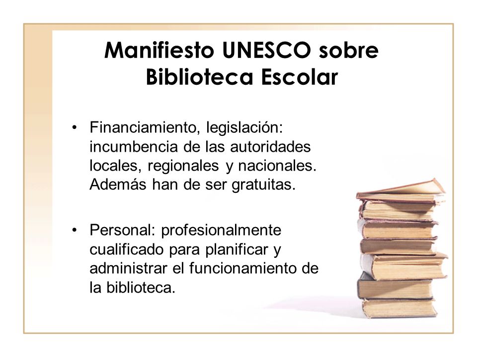 Manifiesto UNESCO sobre Biblioteca Escolar