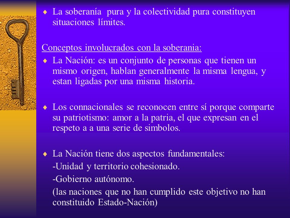 La soberanía pura y la colectividad pura constituyen situaciones límites.