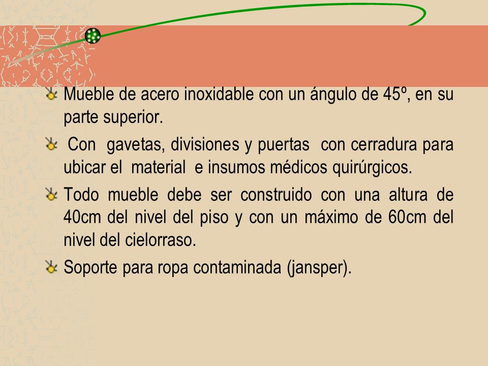 Mueble de acero inoxidable con un ángulo de 45º, en su parte superior.