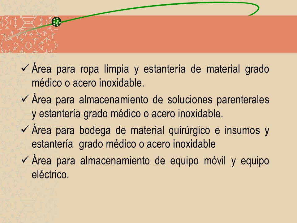 Área para ropa limpia y estantería de material grado médico o acero inoxidable.