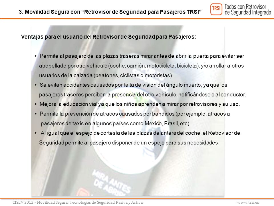 3. Movilidad Segura con Retrovisor de Seguridad para Pasajeros TRSI