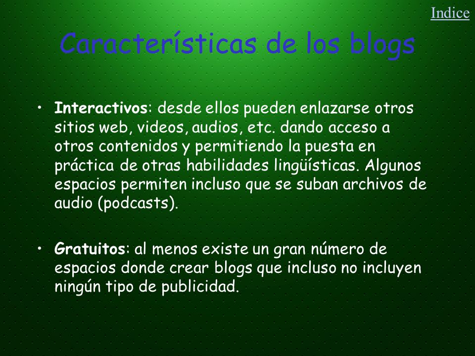 Características de los blogs
