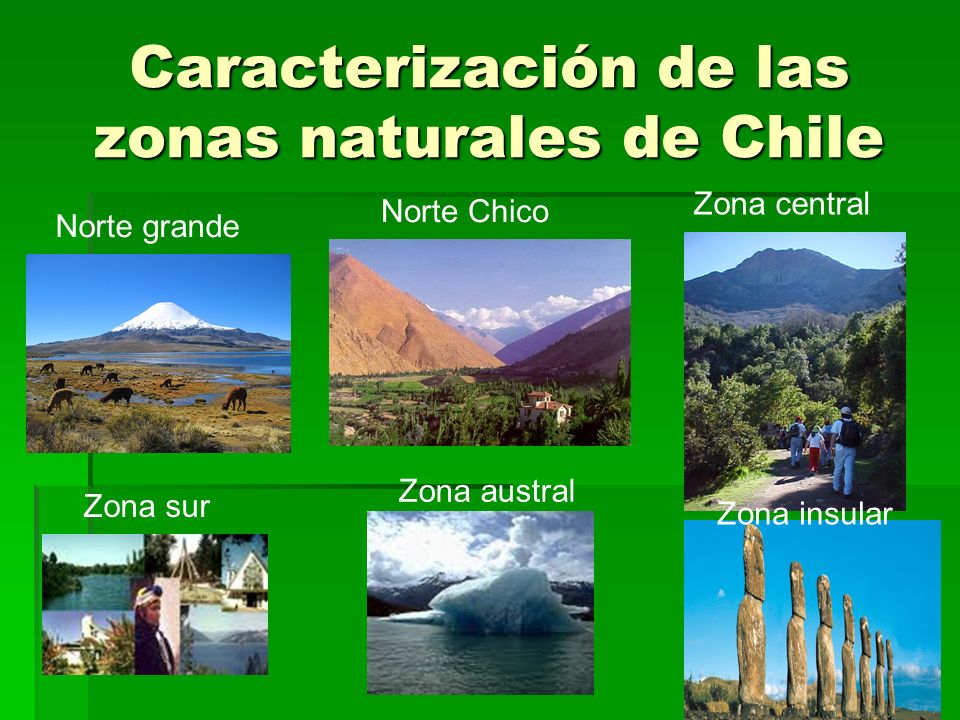 Caracterización de las zonas naturales de Chile